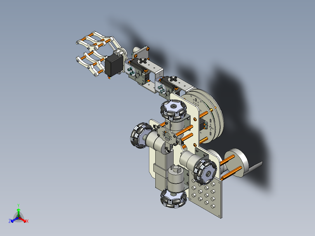 智能物料搬运小车三维模型设计正等轴测图