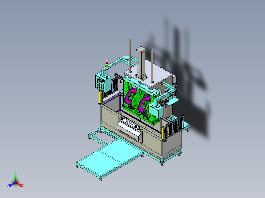 轮辋压力机step正等轴测图