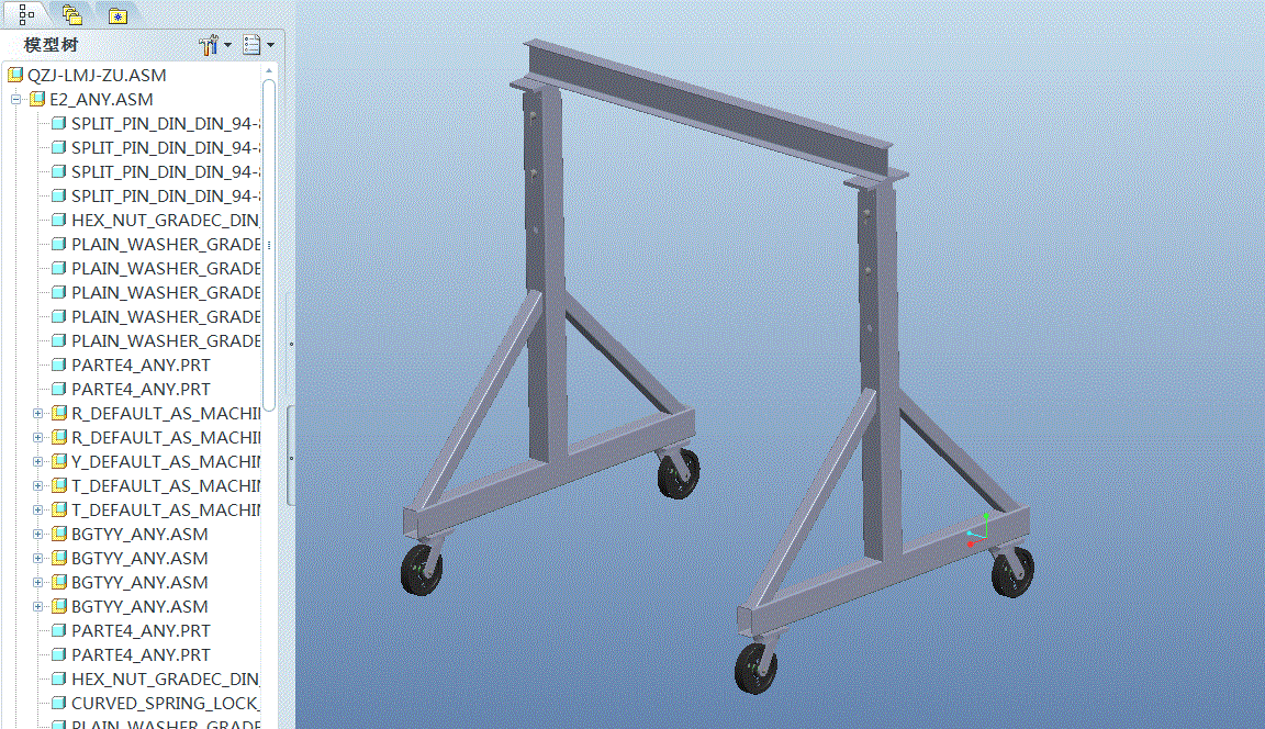 起重机龙门架机械模型3D模型