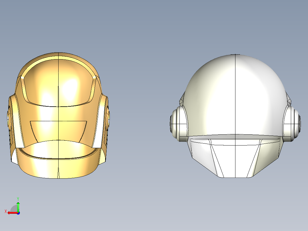 汽车头盔3D模型后视图