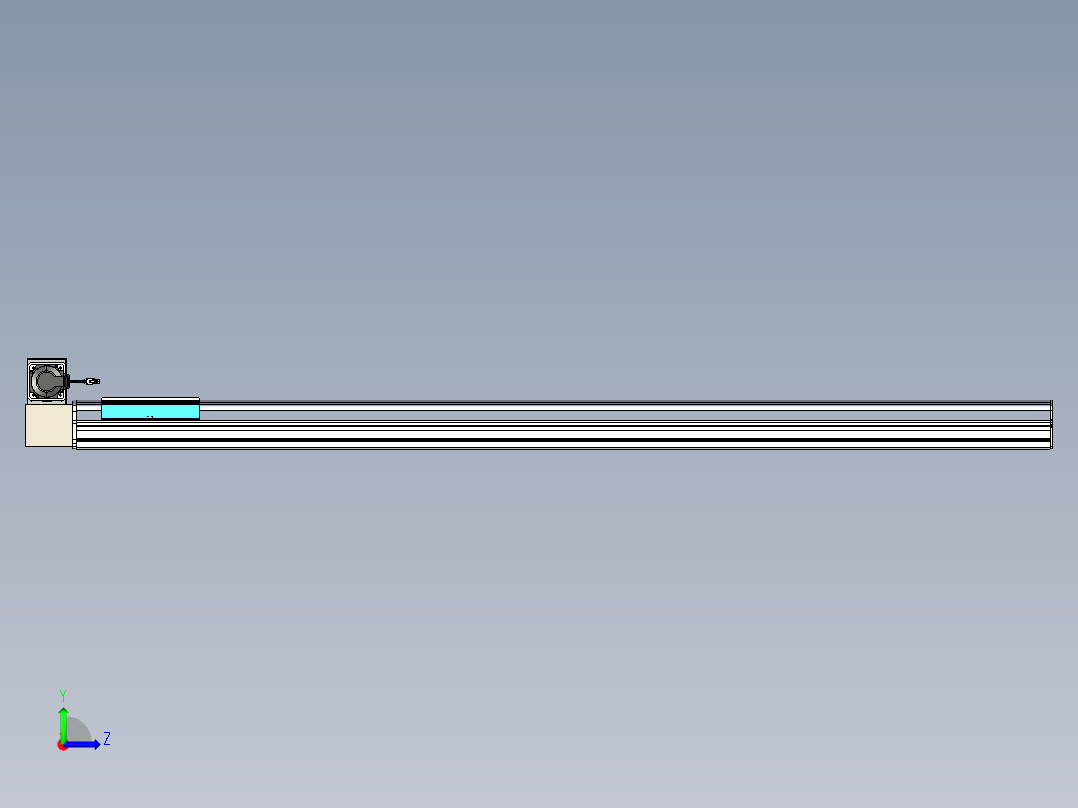 同步带滑台-半封闭B22H-L100-C-S1900-RU-P75-D3-N5左视图