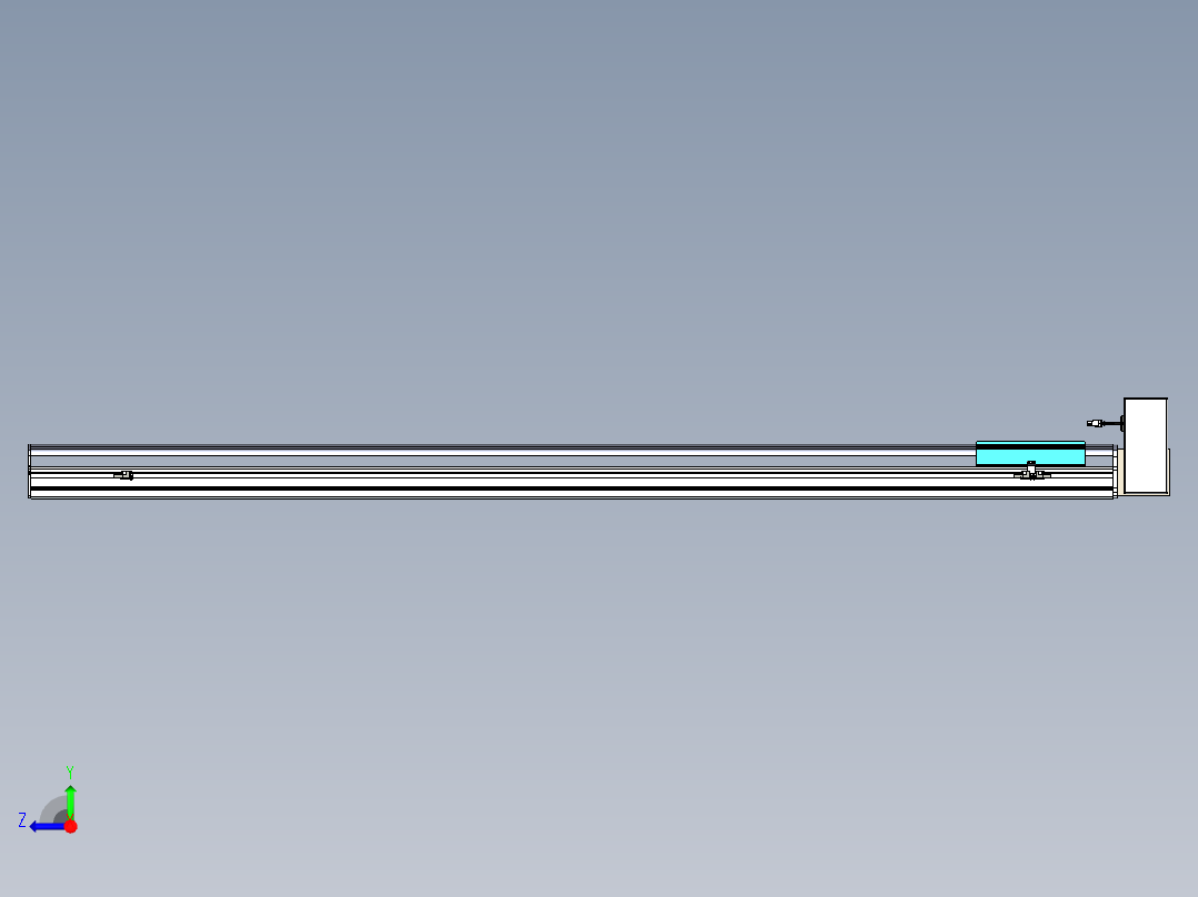 同步带滑台-半封闭B22H-L100-C-S1900-RU-P75-D3-N5右视图