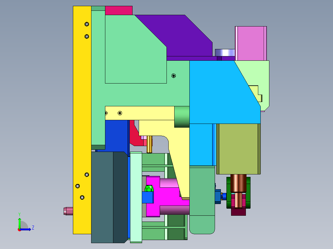 刹车卡钳缸孔加工工装左视图