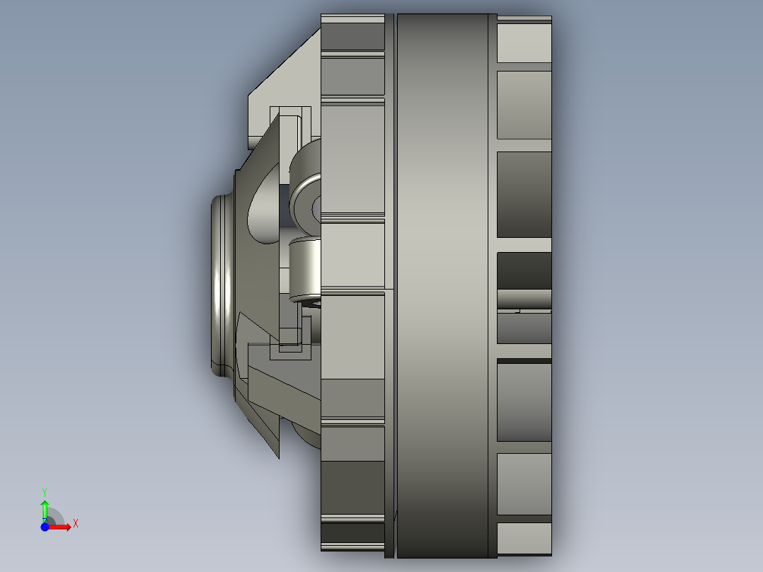 同步带轮CVT vario techno 125--stp三维 3d模型设计图前视图