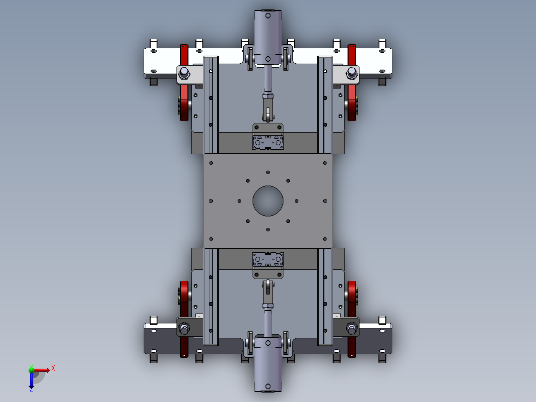 码垛机器人夹具三维设计俯视图