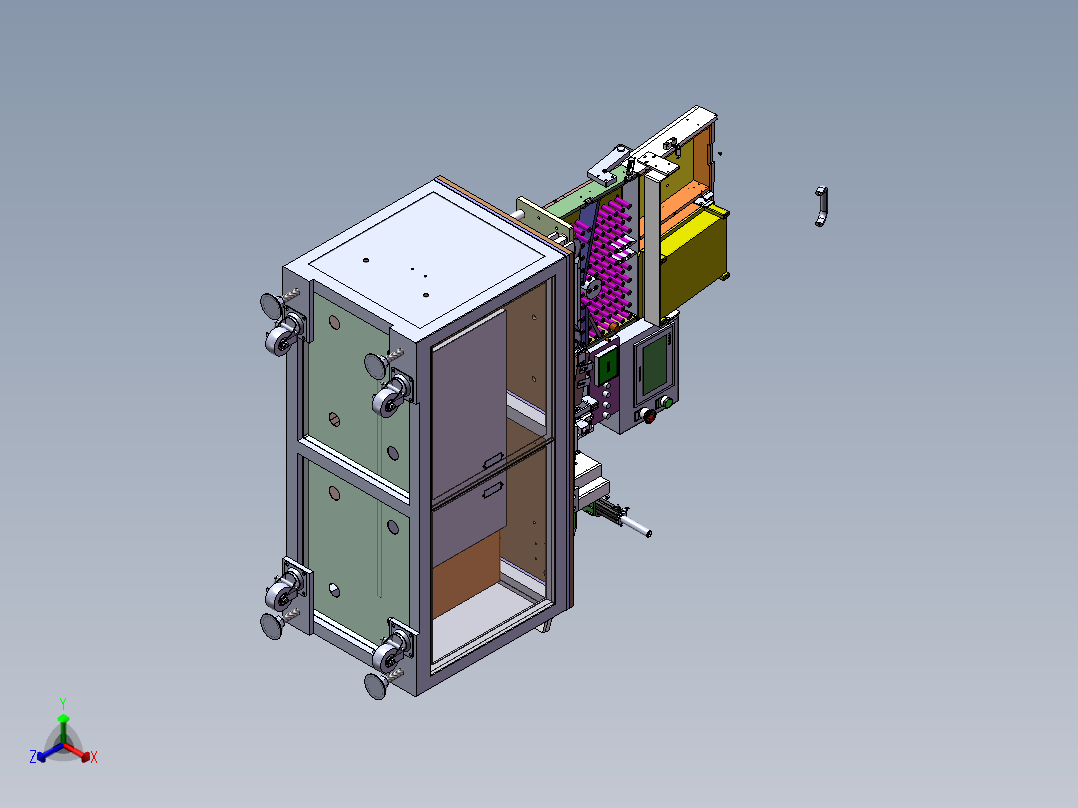 锂电池度电(充电)喷码一体机正等轴测图