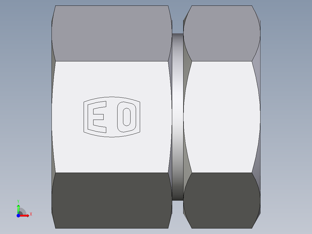 卡套式工业通用硬管接头EO_Swivel_connector_GAI42LR71前视图