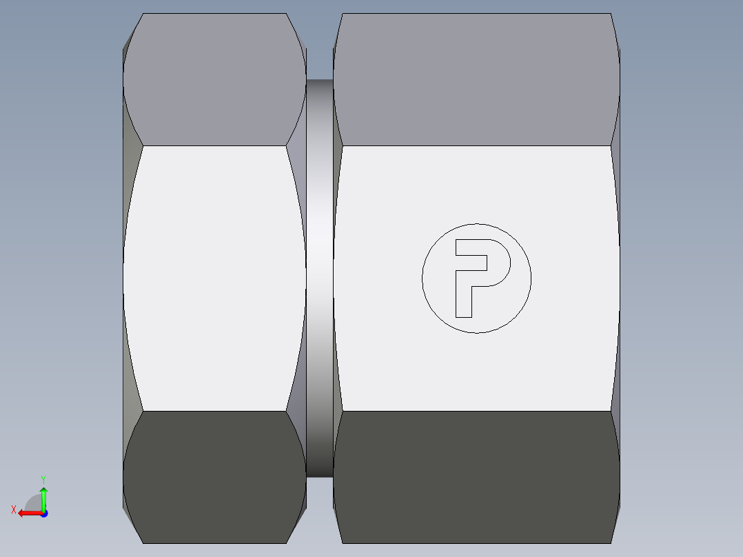 卡套式工业通用硬管接头EO_Swivel_connector_GAI42LR71后视图