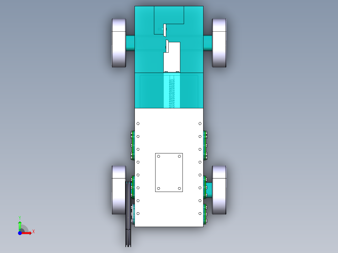 φ360齿轮齿条钢筋切断机的设计-含三维catia-没说明书前视图