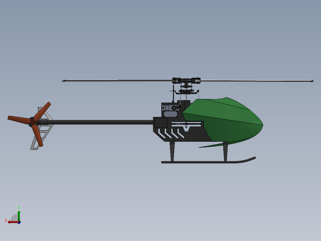 200 型遥控直升机后视图