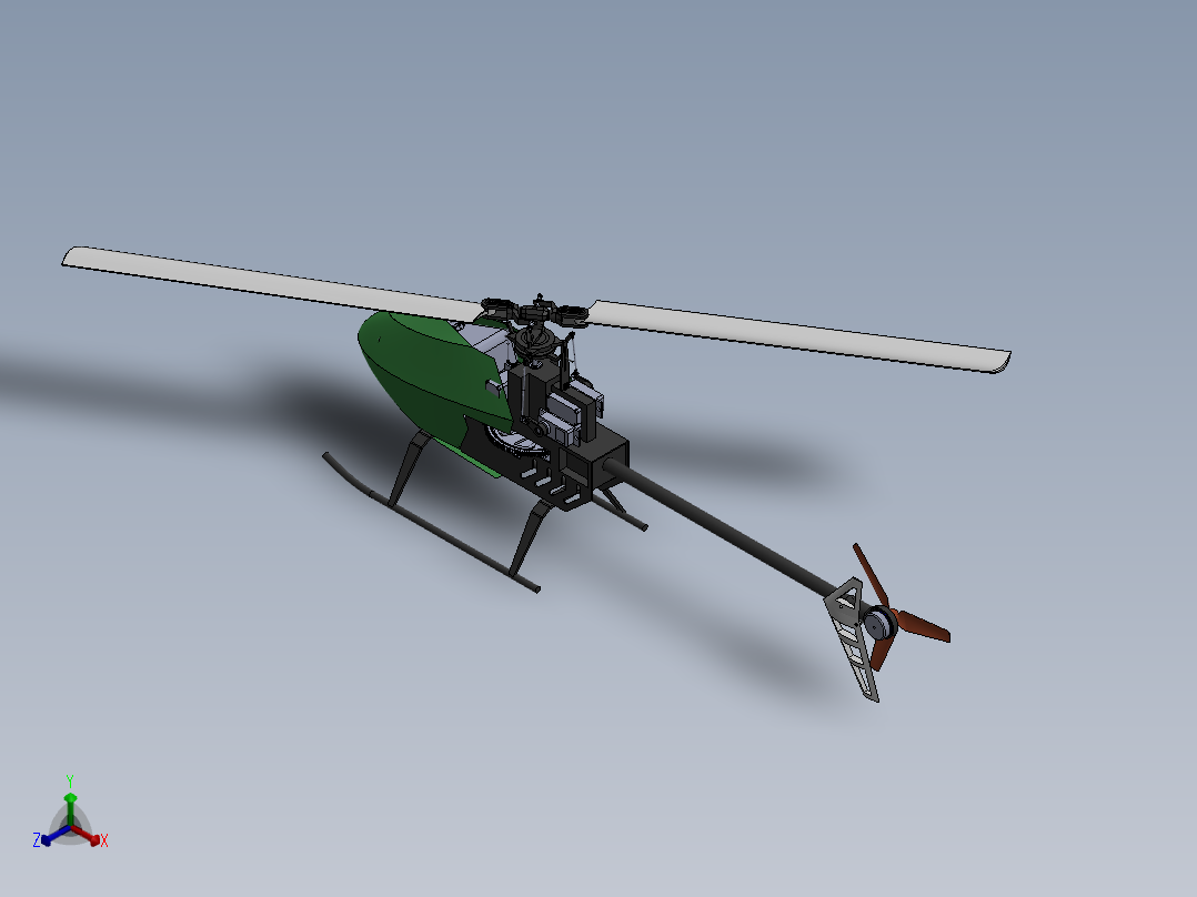 200 型遥控直升机正等轴测图