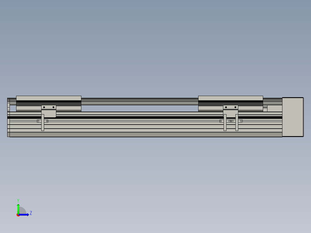 直线模组LHA170-S400-L设计图纸左视图