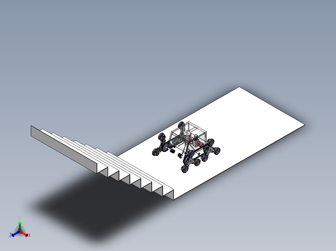 三星轮爬楼车sw18可编辑正等轴测图