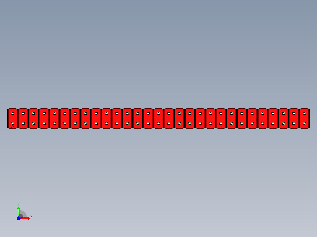 彩色公头100mil（2.54mm）系列-DS1021_red_2x29p_100mil_Type1_rev1.0前视图