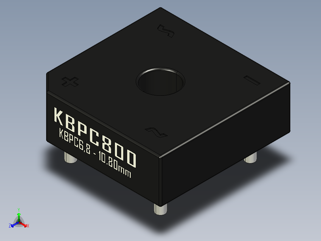 桥式整流器-KBPC6,8_Max_Size正等轴测图