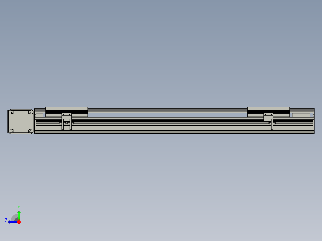 直线模组LHB17-L40-S700-L(B)设计图纸右视图