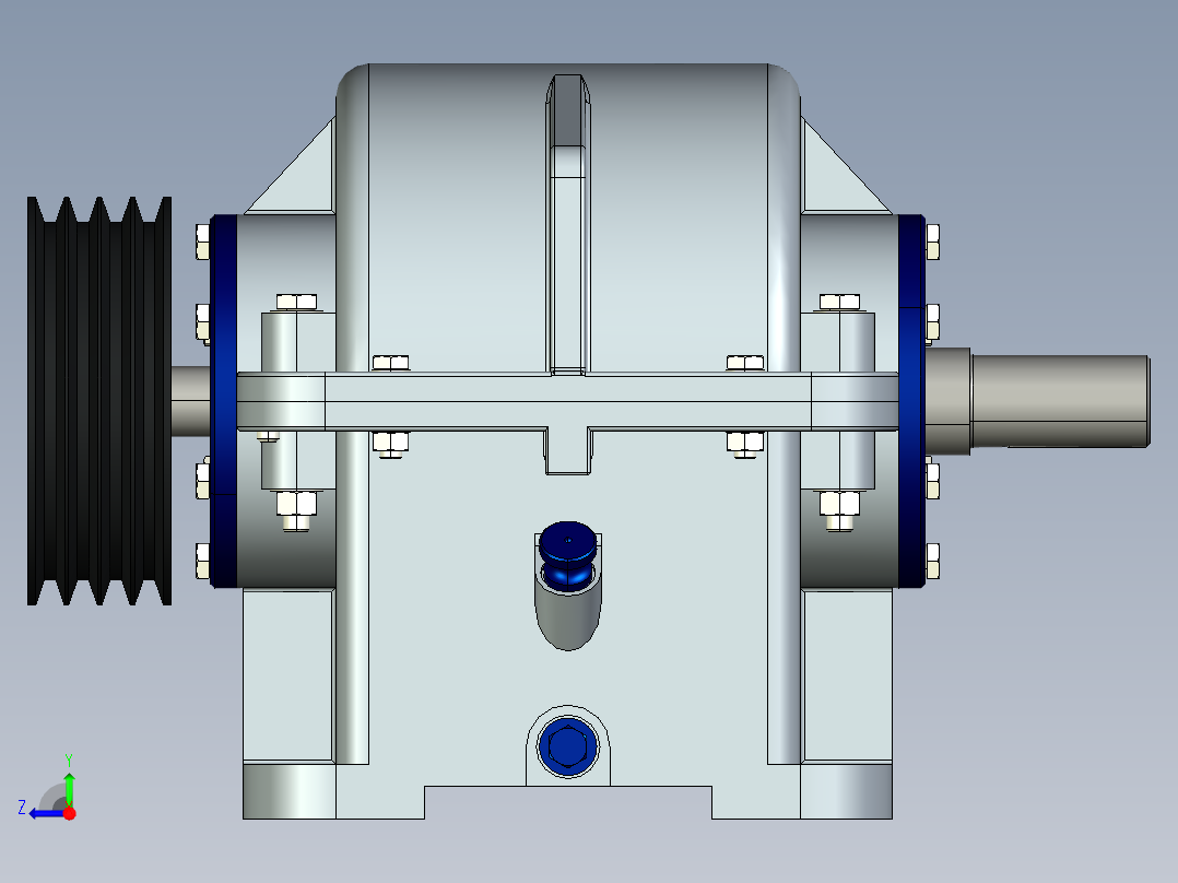 JX628-二级齿轮减速器的设计三维建模和运动仿真视频-Creo右视图