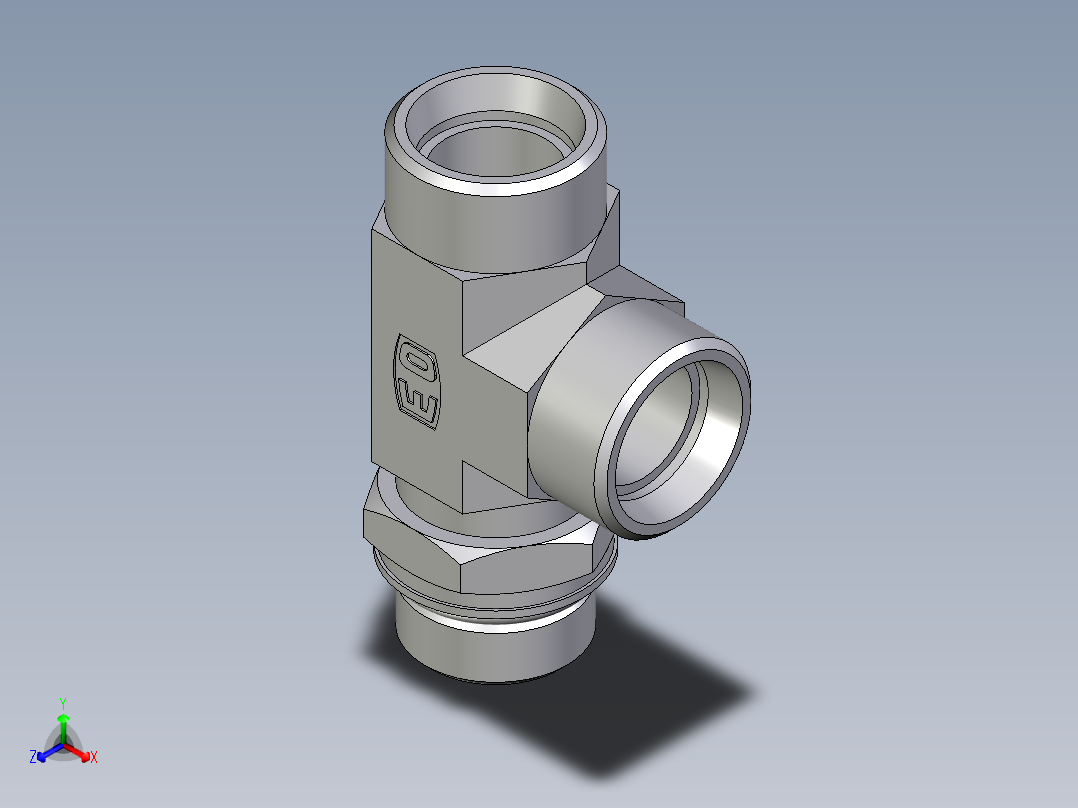 卡套式工业通用硬管接头EO_Adjustable_locknut_run_tee_LEE22LM27X2OROMDCF
