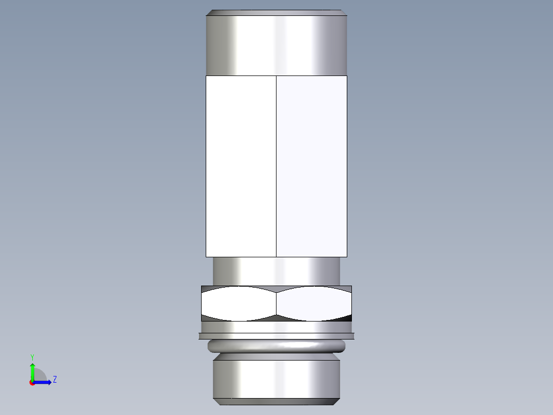 卡套式工业通用硬管接头EO_Adjustable_locknut_run_tee_LEE22LM27X2OROMDCF左视图