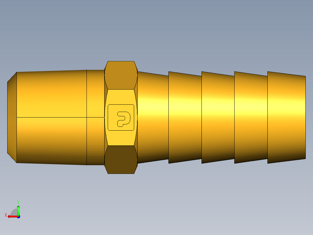 倒齿式工业管接头Hose Barb to Male Pipe 125HBL-8-4后视图