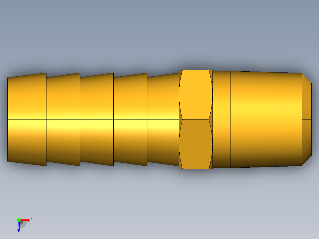 倒齿式工业管接头Hose Barb to Male Pipe 125HBL-8-4俯视图