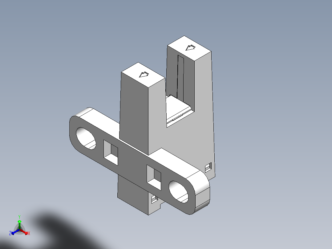 260系列槽型光电（插拔式）-FC-SPV263Z-D正等轴测图