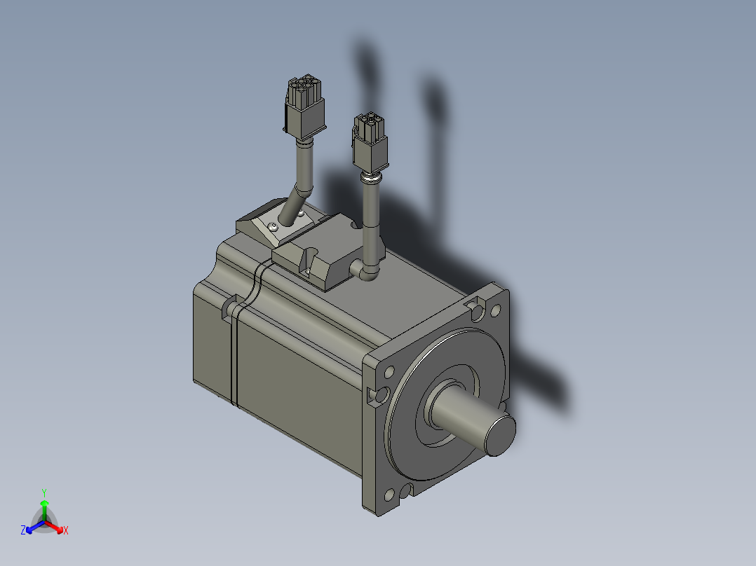 750W MSMJ伺服马达正等轴测图