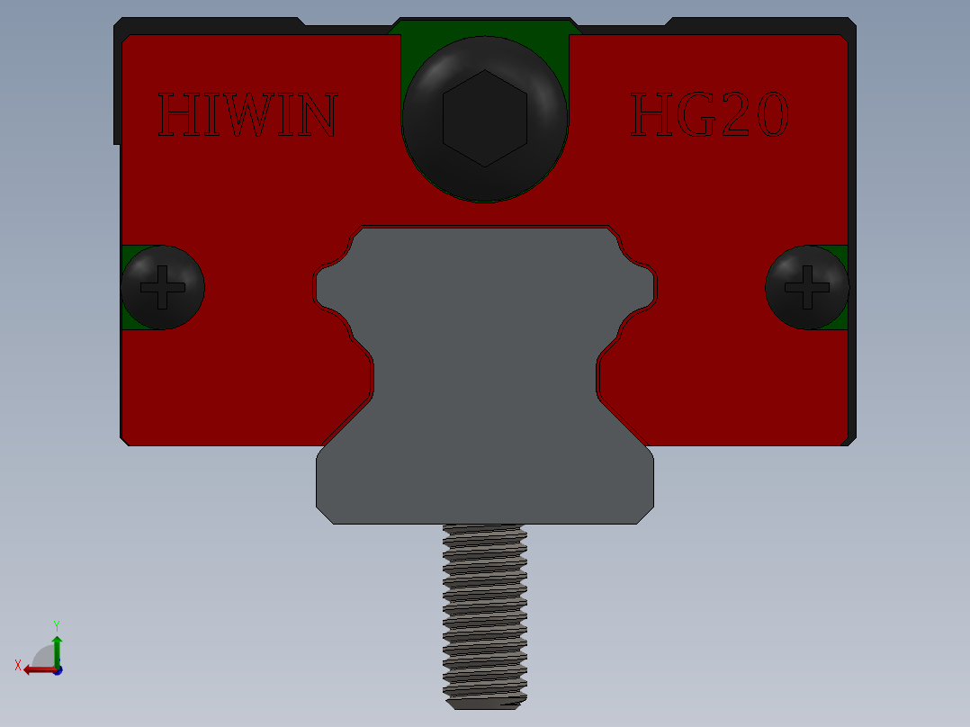 带有Hgr20R的直线导轨后视图