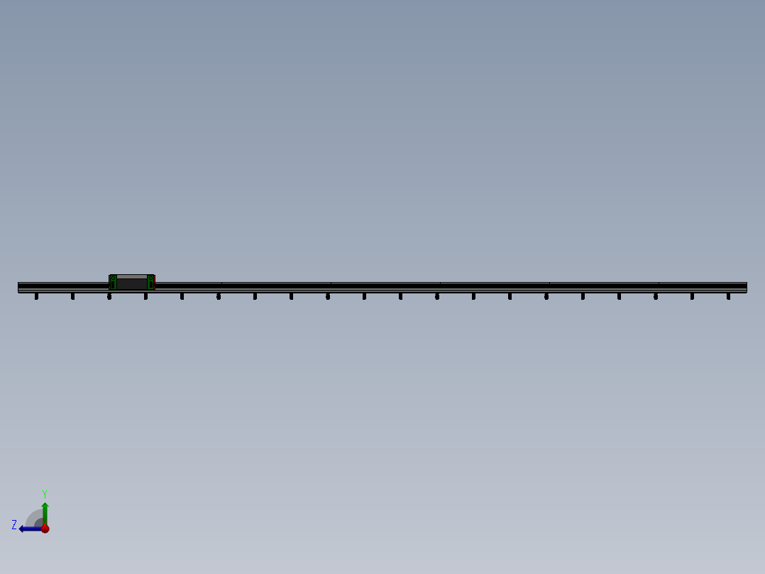 带有Hgr20R的直线导轨右视图