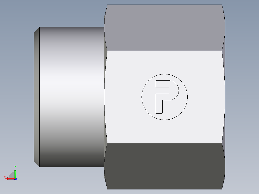 卡套式工业通用硬管接头EO_Swivel_connector_GAI25SM71X后视图