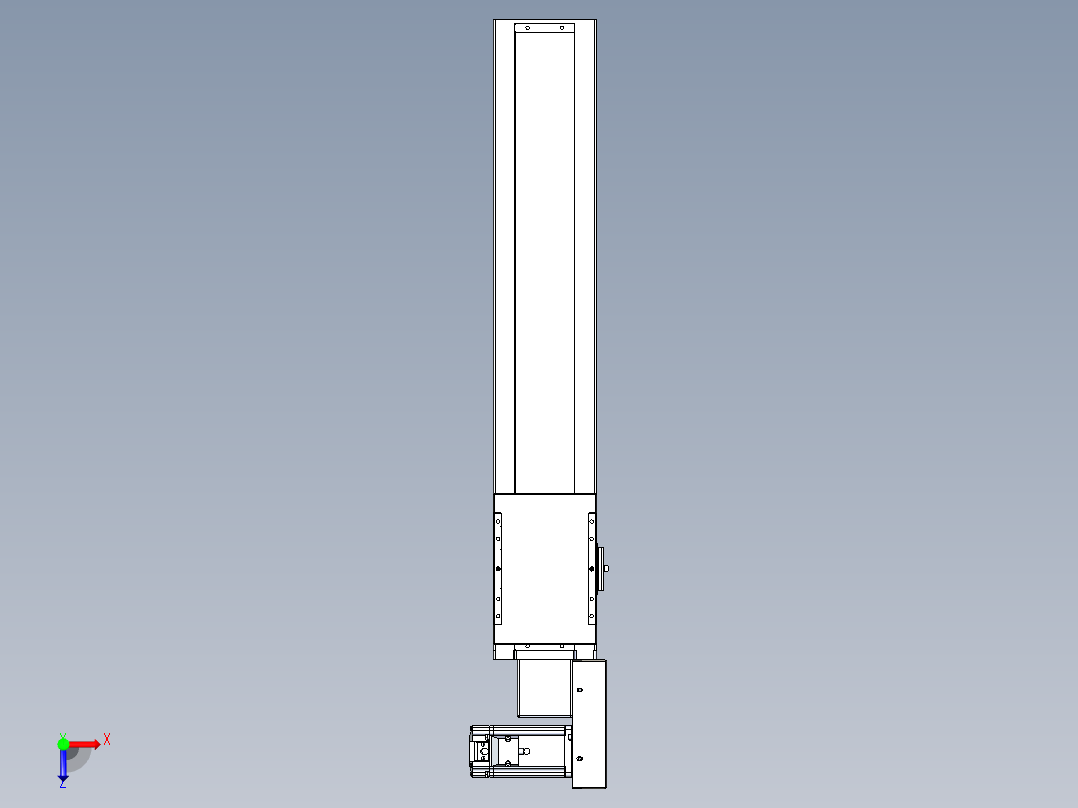 同步带全封闭直线模组TPA-HCB-120D-90-L500-MR-C-P40-N3俯视图