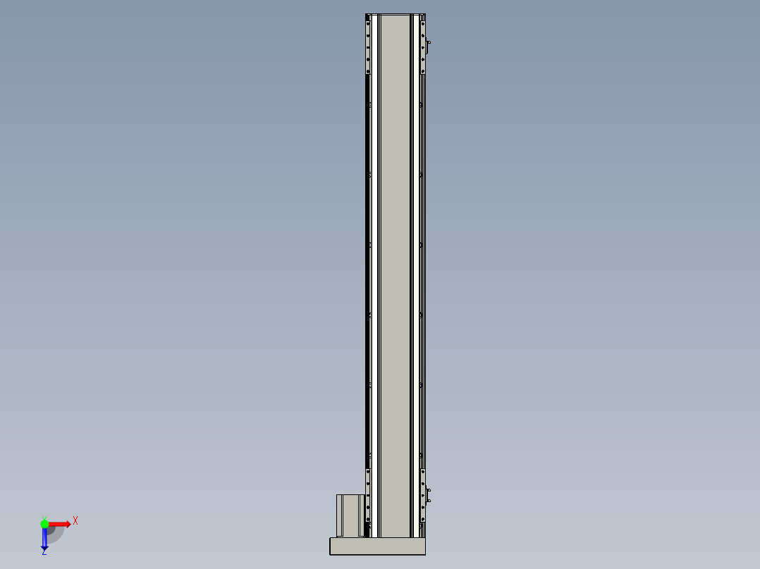 直线模组LHA170-S1250-R设计图纸俯视图