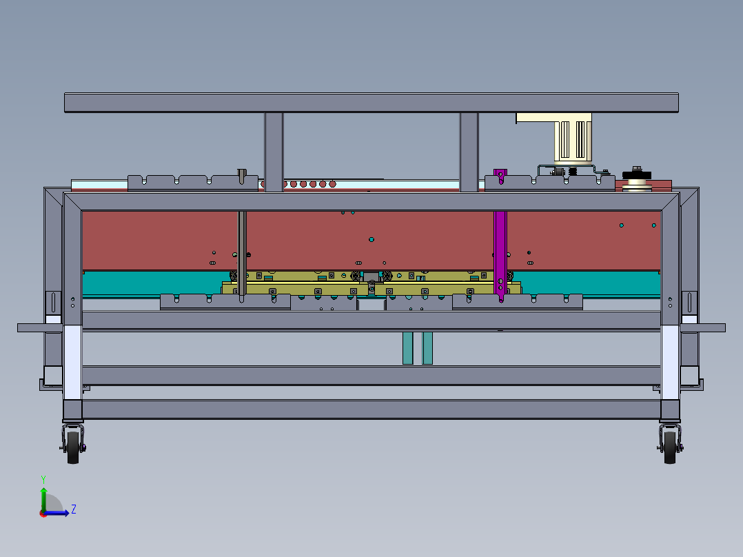 电梯门头系统寿命模拟测试机构sw19可编辑左视图