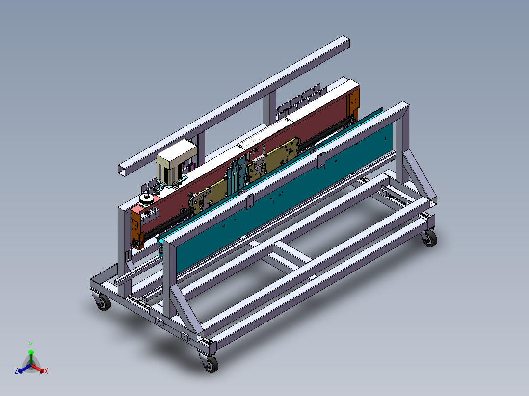 电梯门头系统寿命模拟测试机构sw19可编辑正等轴测图