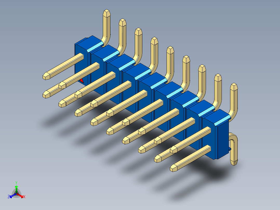 彩色公排针 100mil 2.54mm 系列-DS1022_blue_18p_100mil_TypeSMT_rev1.0