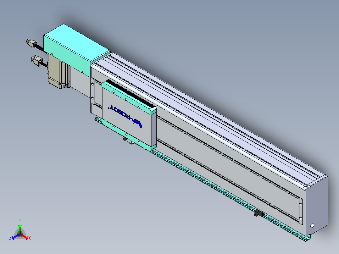 威洛博VBC同步带传动一无尘环境VBC14-L45-S400-BR-ZP40-C3正等轴测图