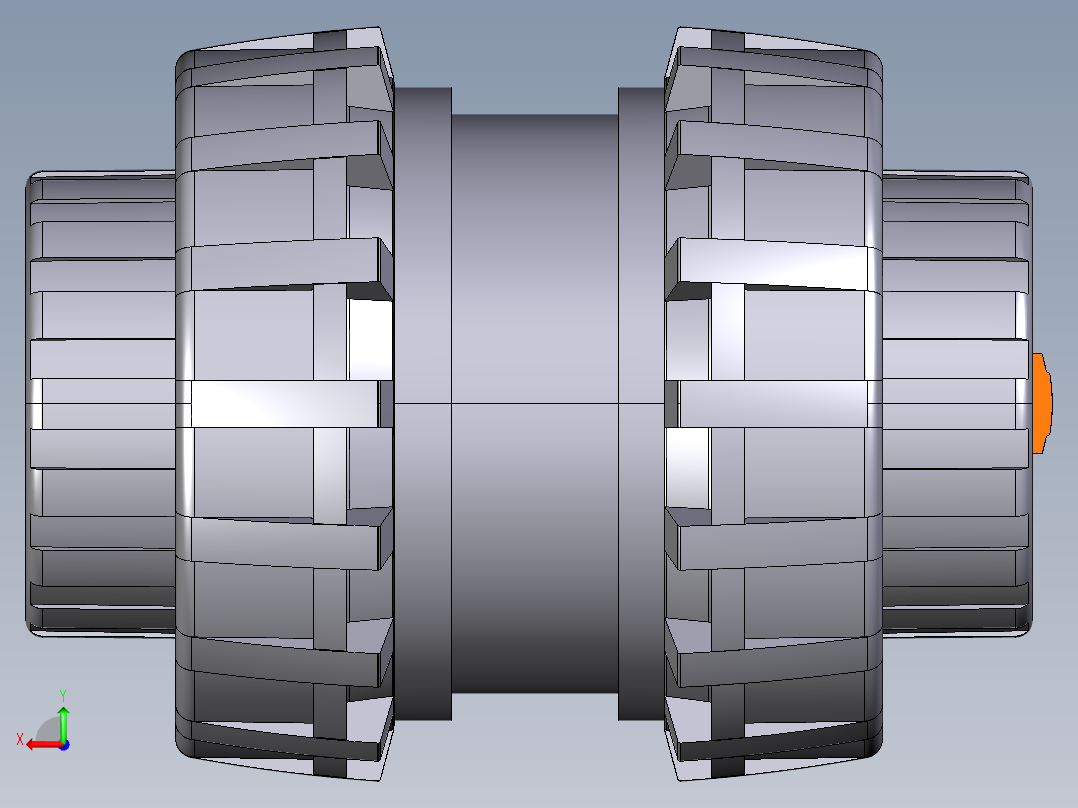 1VXEIC EasyFit双向球阀母端溶剂焊接，公制系列后视图