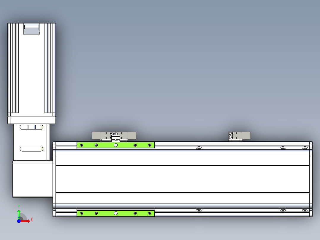 同步带滑台-半封闭B13-L90-S200-R-Z86-D3前视图