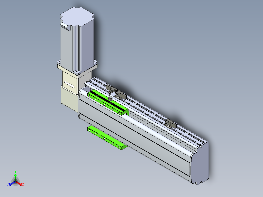 同步带滑台-半封闭B13-L90-S200-R-Z86-D3正等轴测图