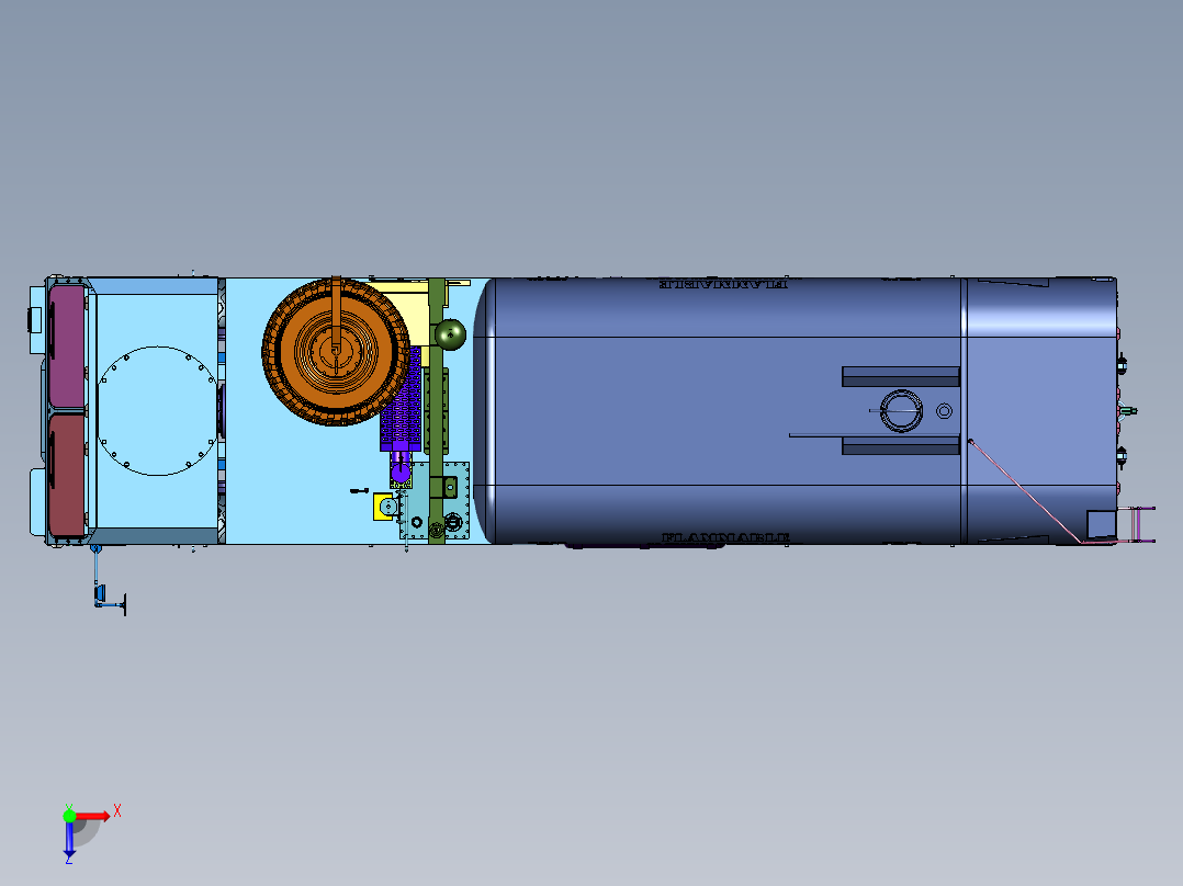 重型扩展机动油罐卡车俯视图