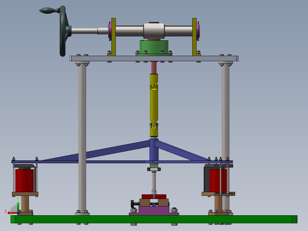 JX536-弯扭联合作用疲劳试验机三维图【SW+UG】后视图