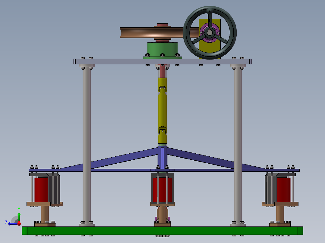 JX536-弯扭联合作用疲劳试验机三维图【SW+UG】右视图