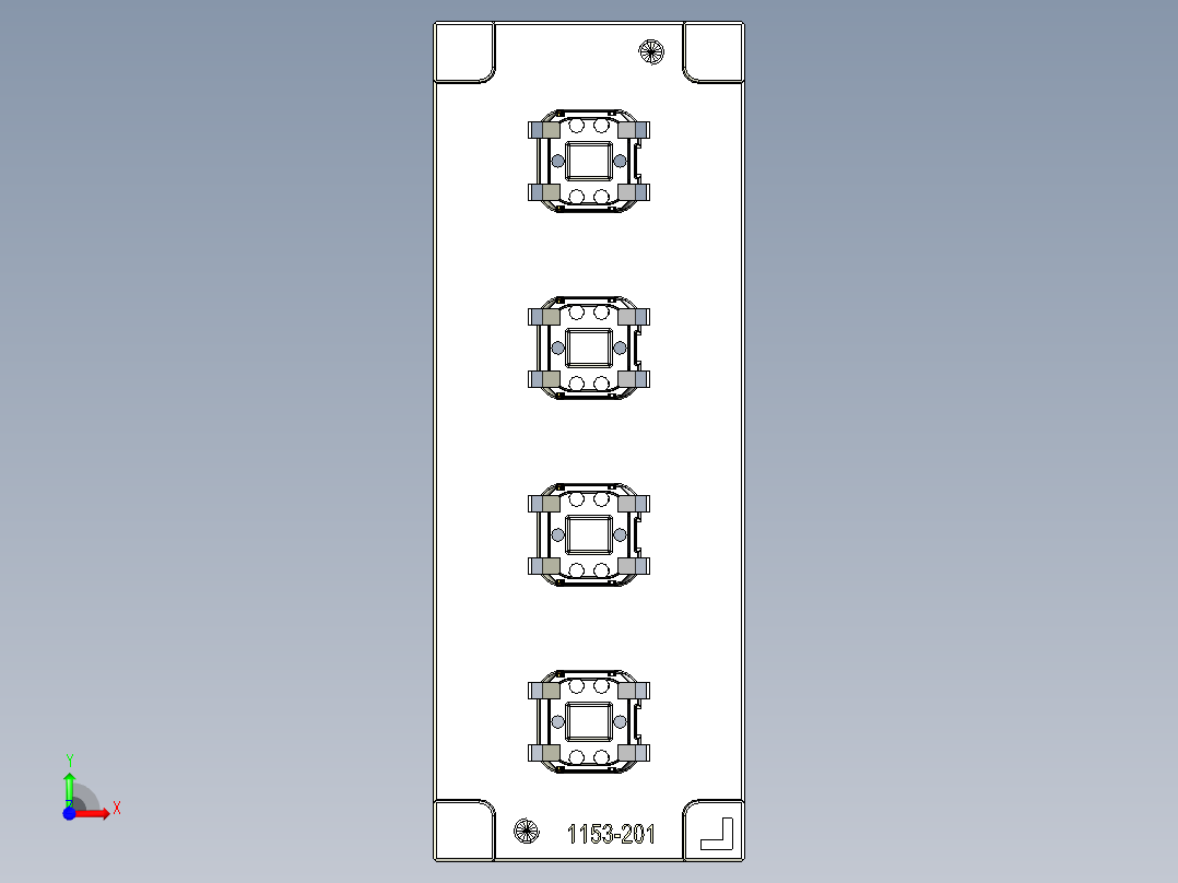 三板模前模斜顶后模斜顶模具图前视图