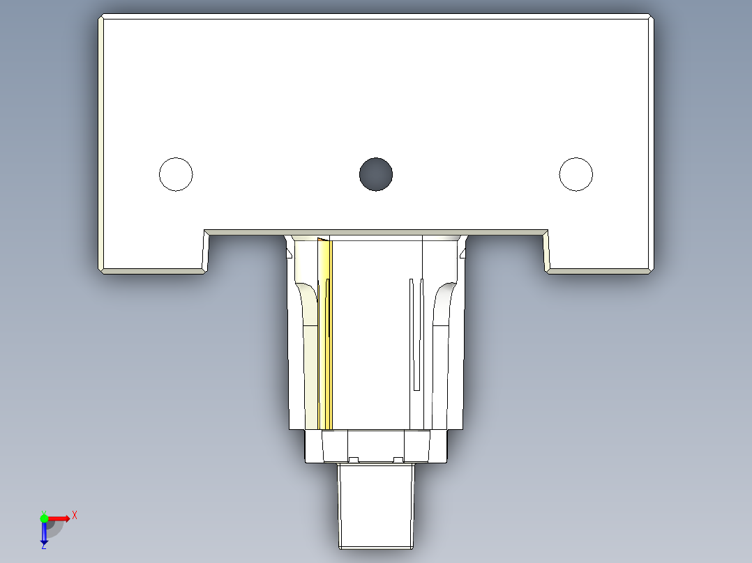 三板模前模斜顶后模斜顶模具图俯视图