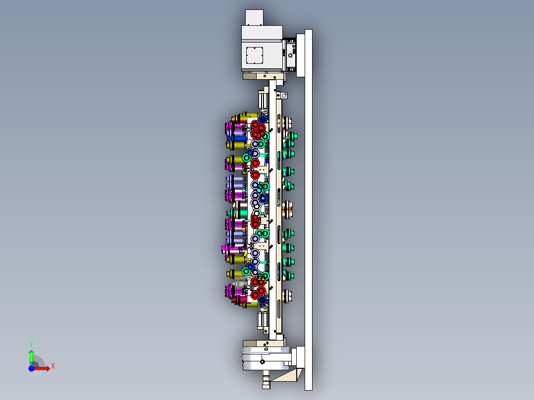 型材边框四轴液压夹具前视图