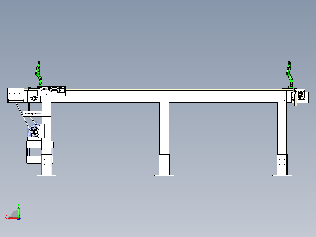 Con Prpsd输送机结构3D图纸 x_t格式后视图