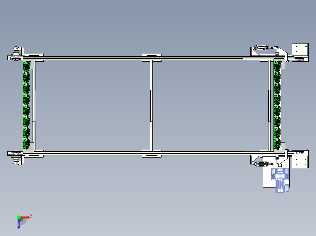 Con Prpsd输送机结构3D图纸 x_t格式俯视图