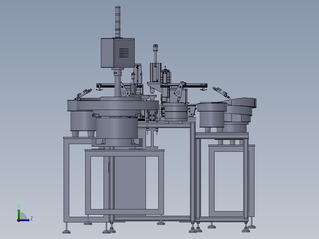 前支架板上垫片、轴承、压片一体组装机左视图
