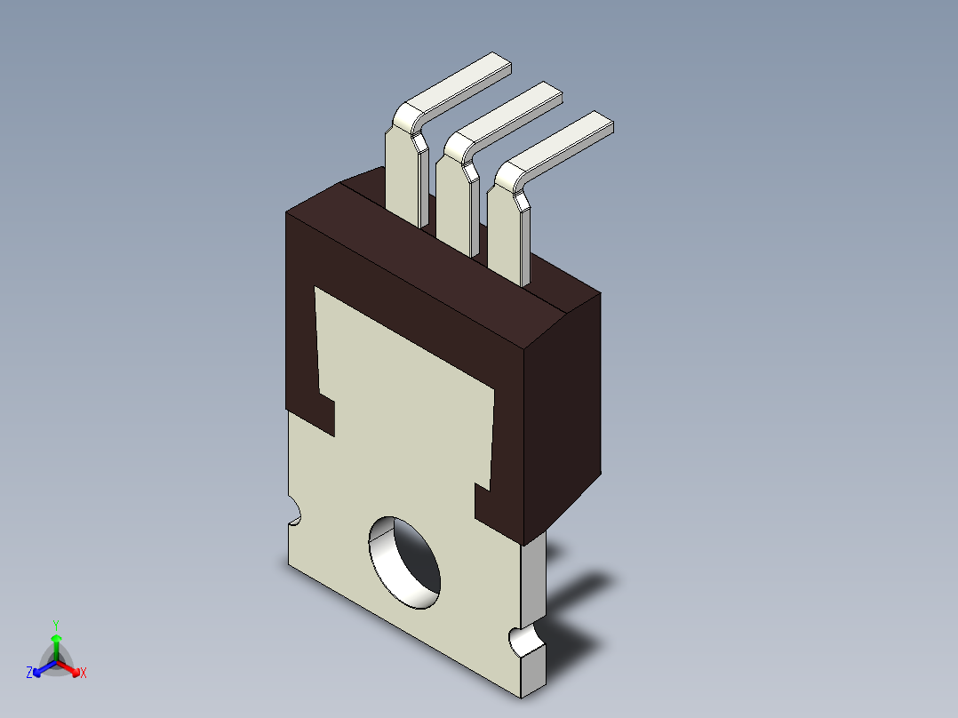 TO220弯曲和镜像引脚正等轴测图