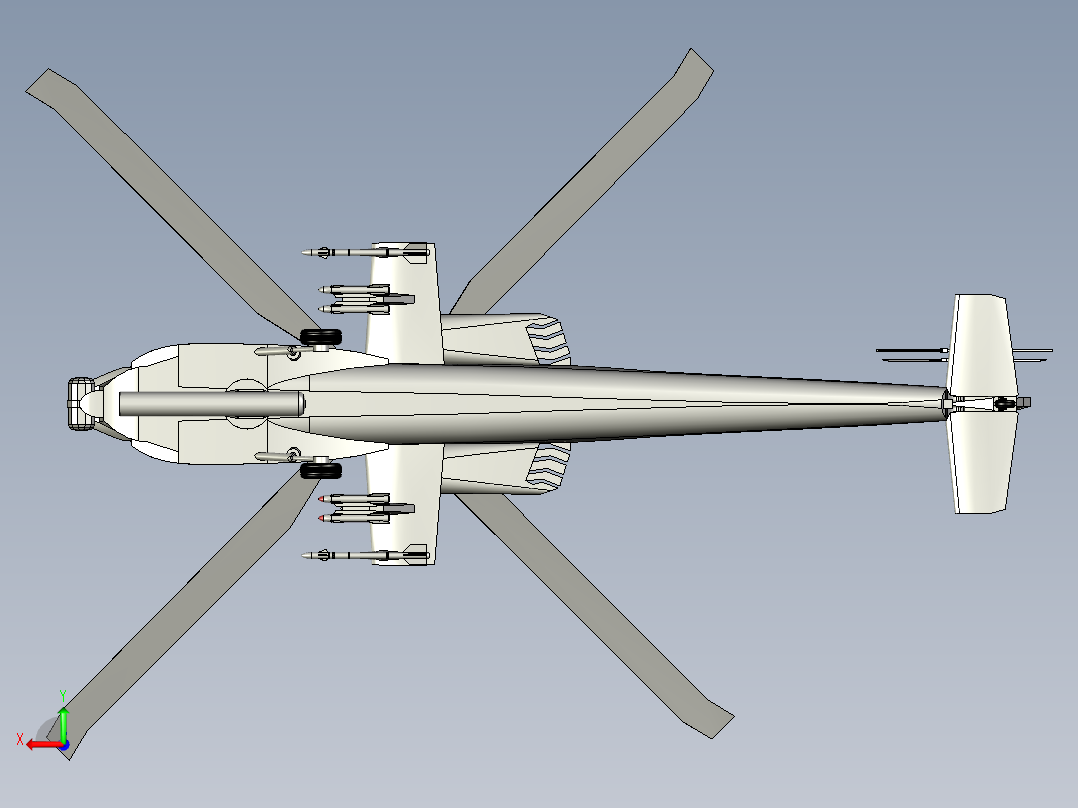 直升飞机 飞机模型设计 (19)后视图
